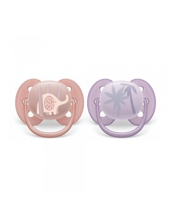 CHUP ULTRA SOFT DUPLA DECORADA 0-6M SALMAO E LILAS/SCF091/09