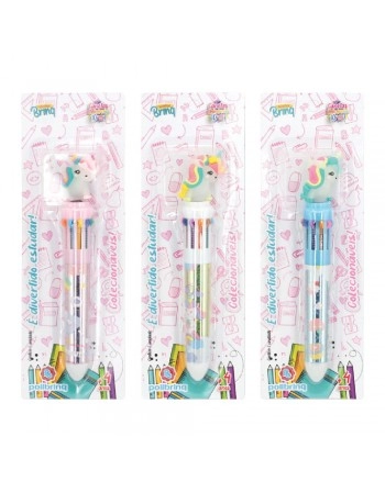 DISPLAY C/12 CANETA UNICORNIOS 10 CORES /SCB81