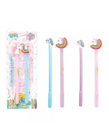 DISPLAY C/12 CANETA DIVERTIDA UNICORNIOS - BLISTER/SCB68