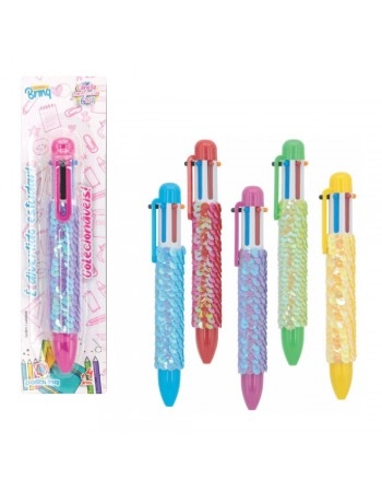 DISPLAY C/12 CANETA LANTEJOULAS 06 CORES/SCB42