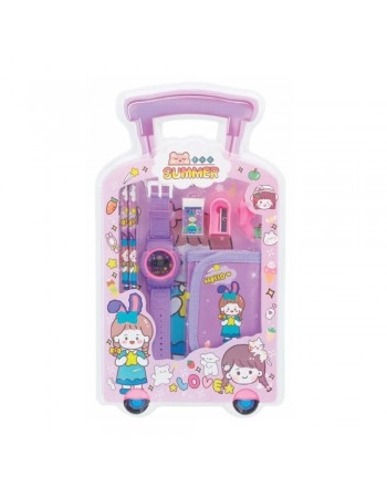 KIT ESCOLAR COM CARTEIRA E RELOGIO SORT./SCB15