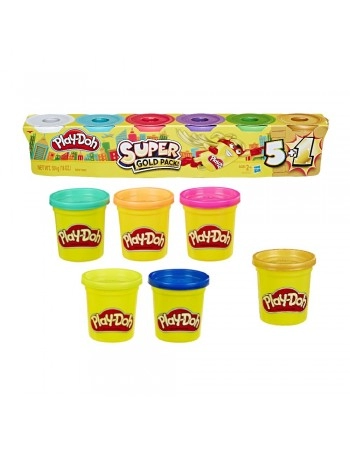 PLAY-DOH SUPER SILVER GOLD PACK C/6 AST V2 / G1740