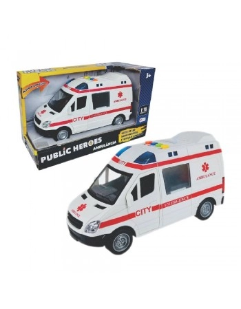 AMBULÂNCIA C/ LUZ, SOM E FRICÇÃO 1:16/432