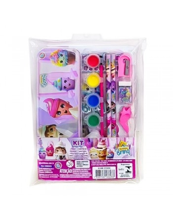 KIT ESCOLAR GUACHE COM ESTOJO METÁLICO / SCB89