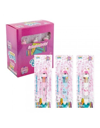 DISPLAY C/12 CANETAS MULTICOLORIDA FLAMINGO / SCB31