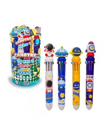 DISPLAY C/12 CANETAS MUTICOLOR ASTRONAUTA SORT/SCB160