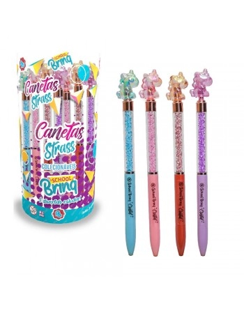DISPLAY C/20 CANETAS STRASS UNICÓRNIO SORT./SCB150