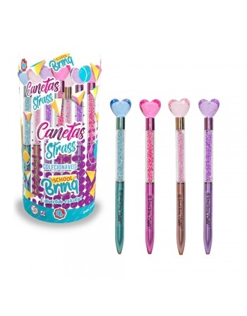 DISPLAY C/20 CANETAS STRASS CORAÇÃO SORT/SCB149