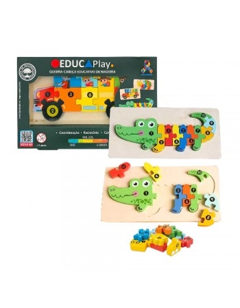 EDUCAPLAY QUEBRA CABEÇA EDUCATIVO DE MADEIRA SORT/BDM55