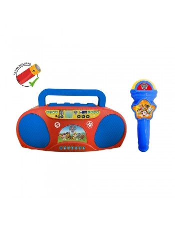 BOOMBOX E KARAOKE PATRULHA CANINA INFANTIL - PILHAS INCLUSAS/1971