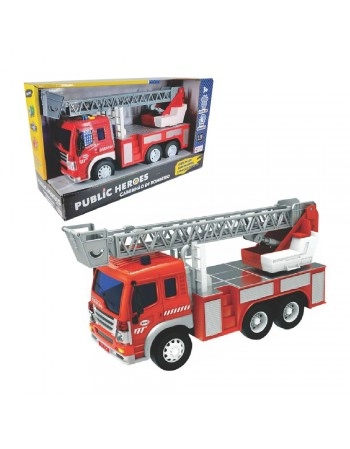 CAMINHAO DE BOMBEIROS C/LUZ E SOM E FRICÇÃO 1:16/435