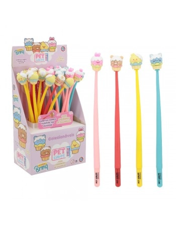 DISPLAY C/ 24 CANETA GEL EM SILICONE PET CAKES C/ AROMA DE BAUNILHA/SCB202