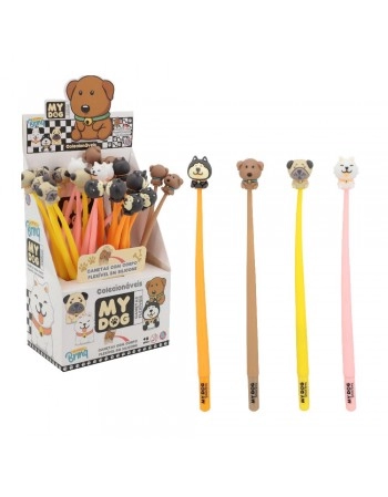 DISPLAY C/ 24 CANETA GEL EM SILICONE MY DOG COLECIONÁVEL /SCB208