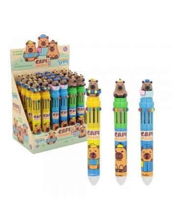 DISPLAY C/ 24 CANETA GEL 10 EM 1 CAPIVARA CAPI MANIA/SCB216
