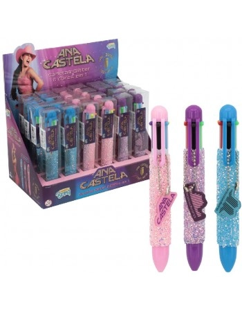 DISPLAY C/ 24 CANETA GEL 10 EM 1 GLITTER ANA CASTELA/SCB-AC07