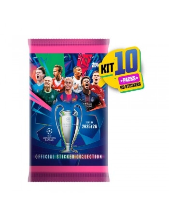 UEFA CHAMPIONS LEAGUE 2026 KIT 10 ENVELOPES - 60 FIGURINHAS/UCL25260006F10