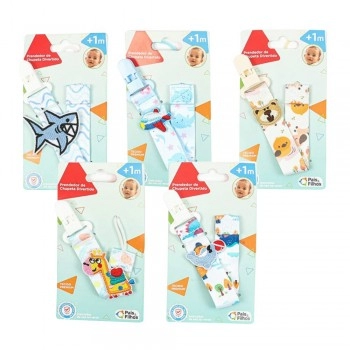 PCT C/5 PRENDEDORES DE CHUPETA TECIDO MASCULINO/793317
