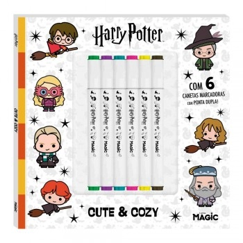 HARRY POTTER - CUTE AND COZY - PARA COLORIR C/ 6 CANETINHAS/84150
