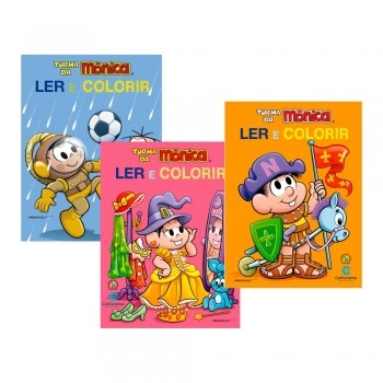 LIVRO LER E COLORIR TURMA DA MONICA C/12