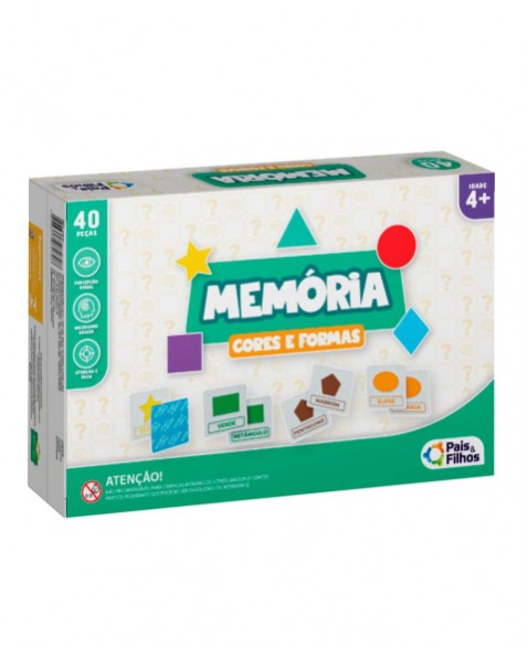 JOGO DA MEMÓRIA - CORES E FORMAS 40 PEÇAS/791657
