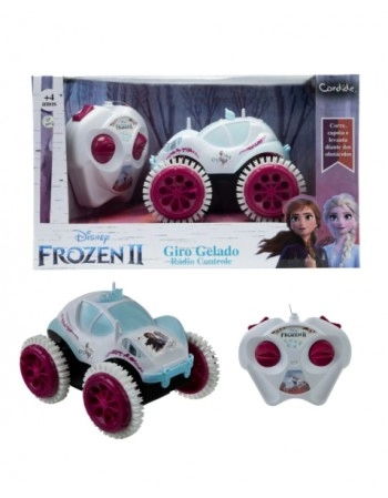 VEICULO RC VIRA VOLTA GIRO GELADO FROZEN 3 FUNCOES/8351